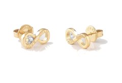 Guess Čudoviti pozlačeni uhani za zabave Infinity Studs JUBE02182JWYGT/U