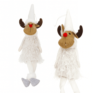 Flamenco Mystique Sedeči božičkov jelene 37 cm s plišem in peskom, teža 82 g