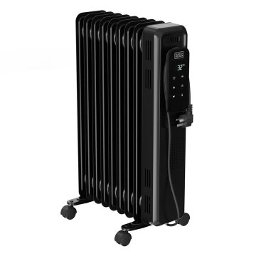 Radiátor Black+Decker, BXRA2001E, olejový, 9 žeber, 3 stupně tepelné intenzity, časovač, dotykový displej, 2000 W