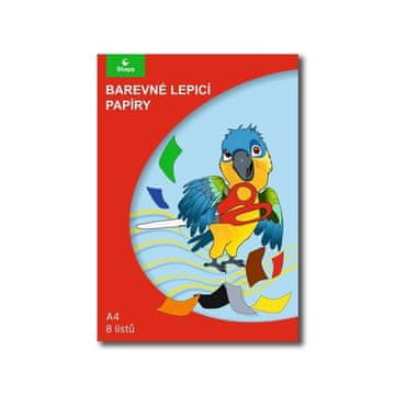 Barvni samolepilni papirji Stepa - A4, 8 listov