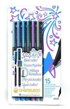 Chameleon Fineliner Set - detajlni markerji, 6 kosov - hladni toni