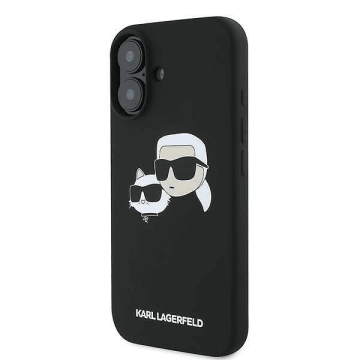 Karl Lagerfeld Originalen ovitek iPhone 17 - IML NFT Heads - črn silikonska zaščita MagSafe - KLHMP17SSKCHPPLK