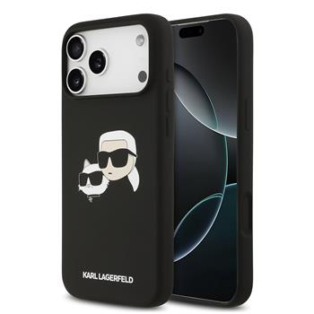 Karl Lagerfeld Originalen ovitek iPhone 17 Pro Max - IML NFT Heads - črn silikonska zaščita MagSafe - KLHMP17XSKCHPPLK