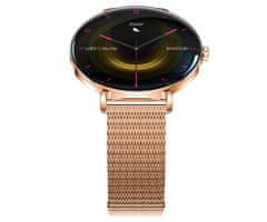 Forever Lucca SB-370 pametna ura, AMOLED, BT 5.3, Android + iOS, klicanje, IP68, roza zlata (Rose Gold)