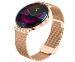 Forever Lucca SB-370 pametna ura, AMOLED, BT 5.3, Android + iOS, klicanje, IP68, roza zlata (Rose Gold)