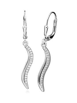 Silver Cat Srebrni viseči uhani s prozornimi cirkoni Beauty SC597