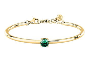 Morellato Masivna pozlačena zapestnica z zelenim cirkonom Cerchi SAKM98