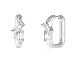 Guess Bleščeči ovalni jekleni uhani v obliki lestenca JUBE05361JWRHT/U