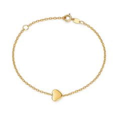 Brilio Romantična zapestnica iz rumenega zlata s srcem 14/773.031 Esp