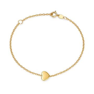 Brilio Romantična zapestnica iz rumenega zlata s srcem 14/773.031 Esp