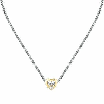 Morellato Čudovita dvobarvna ogrlica iz jekla v obliki srca SCZ1414