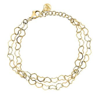 Morellato Dvojna pozlačena zapestnica s srčki Intrecci SAZC19