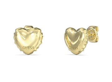 Guess Romantični pozlačeni uhani Srčki Iconique JUBE05543JWYGT/U