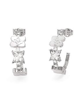 Guess Jekleni obročki s štiriperesnimi deteljicami Divja roža JUBE05505JWRHT/U