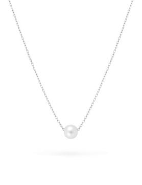 Brilio Očarljiva ogrlica iz belega zlata s sladkovodnim biserom 14/778.871P Esp