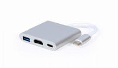 Gembird A-CM-HDMIF-02-SV USB tip-C večnamenski adapter (A/C/HDMI)