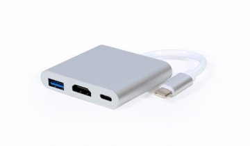 Gembird A-CM-HDMIF-02-SV USB tip-C večnamenski adapter (A/C/HDMI)