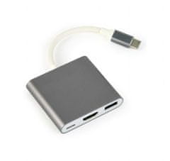 Gembird A-CM-HDMIF-02-SG USB Type-C 3.1 3-v-1 večportni adapter (A/C/HDMI)