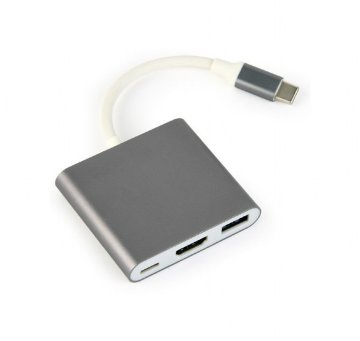 Gembird A-CM-HDMIF-02-SG USB Type-C 3.1 3-v-1 večportni adapter (A/C/HDMI)