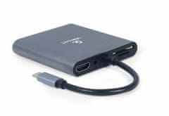Gembird A-CM-COMBO6-01 USB Type-C 6-v-1 večportni adapter (Hub3.1 + HDMI + VGA + PD + card reader + stereo audio)