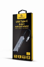 Gembird A-CM-COMBO6-02 USB Type-C 6-v-1 večportni adapter (HUB + HDMI + bralnik kartic)