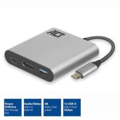 ACT AC7022 USB-C na HDMI 4K Adapter s PD napajanjem in USB-A vhodom