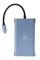 Gembird A-CM-COMBO7-01 USB Type-C 7-v-1 večportni adapter USB-C, 3xUSB-A, 1xUSB-C, 1xHDMI, VGA, RJ45, 3,5 mm