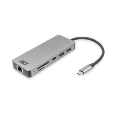 ACT AC7092 USB-C 4K docking station USB-C, 2xUSB-A, 2xUSB-C, 1xHDMI, RJ45, čitalnik kartic