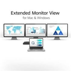 ACT AC7048 univerzalna priklopna postaja USB-C za 4K, 2 ali 3 monitorje HDMI/DisplayPort, DisplayLink