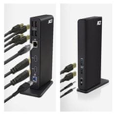 ACT AC7049 univerzalna priklopna postaja USB-C ali USB-A, za 2 monitorja HDMI, DisplayLink