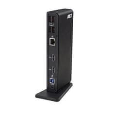 ACT AC7049 univerzalna priklopna postaja USB-C ali USB-A, za 2 monitorja HDMI, DisplayLink