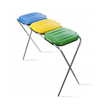 Aga Stojalo za vreče za smeti 3x120 l Rumena, Modra, Zelena