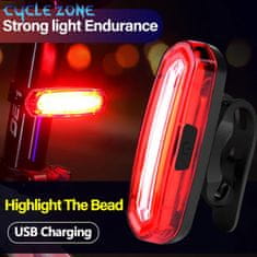KJB USB polnilna LED zadnja kolesarska luč | Zadnja luč za gorsko kolo
