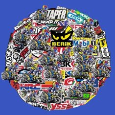 KJB Nalepke za motorna kolesa Naključni komplet nalepk za motorna kolesa | Logotipi dirkalnih čelad in tankov