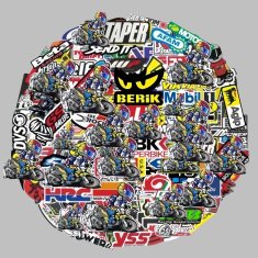 KJB Nalepke za motorna kolesa Naključni komplet nalepk za motorna kolesa | Logotipi dirkalnih čelad in tankov