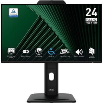 MSI Zaslon PRO MP242PMG / 23.8" / FHD / IPS / 120Hz / 1ms (MPRT) / črn - nastavljiv po višini