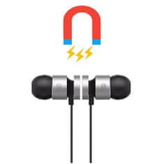 Powerton W2 brezžične bluetooth športne slušalke srebrne magnetne