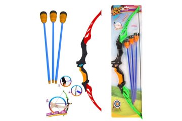 Teddies Lok 66 cm + 3 puščice plastika 2 barvi na kartici