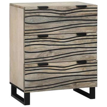 Vidaxl Strani šal Bela 60 x 33,5 x 75 cm Trden mangov les