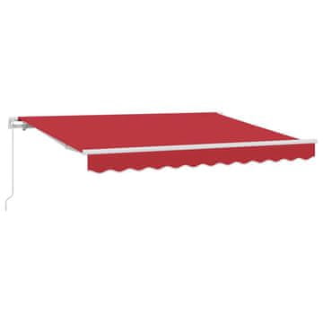 Vidaxl Retraktilna tenda Rdeča 350 x 200 cm blago