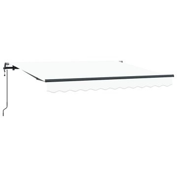 Vidaxl Retraktilna tenda Bela 350 x 200 cm Poliester in aluminij