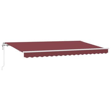 Vidaxl Retraktilna tenda Burgundija 400 x 200 cm Poliester in aluminij