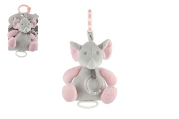Teddies Slon navijaška igrača z ropotuljico, plišasta 16,5x21,5cm
