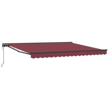 Vidaxl Električni pol-kasetni senčnik Bordo rdeča 400x300 cm blago