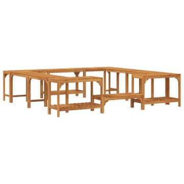 Vidaxl Kvadratna Ograja za Zunanje Vroče Kadi Rjava 230 x 230 cm