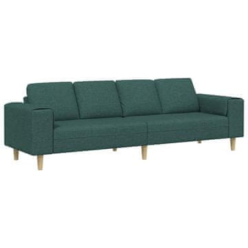 Vidaxl Dnevna soba kavč Temno zelena 250 x 77 x 76 cm Poliester