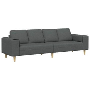 Vidaxl Dnevna soba kavč Temno siva 250 x 77 x 76 cm Poliester