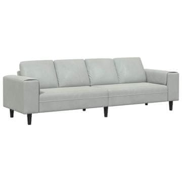 Vidaxl Dnevna soba kavč Svetlo siva 250 x 77 x 76 cm