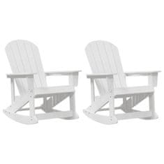 Vidaxl Adirondack gugalniki 2 pcs Bela HDPE