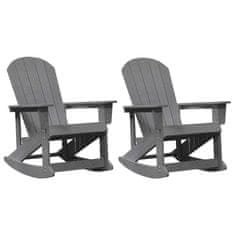 Vidaxl Adirondack gugalniki 2 pcs Svetlo siva HDPE